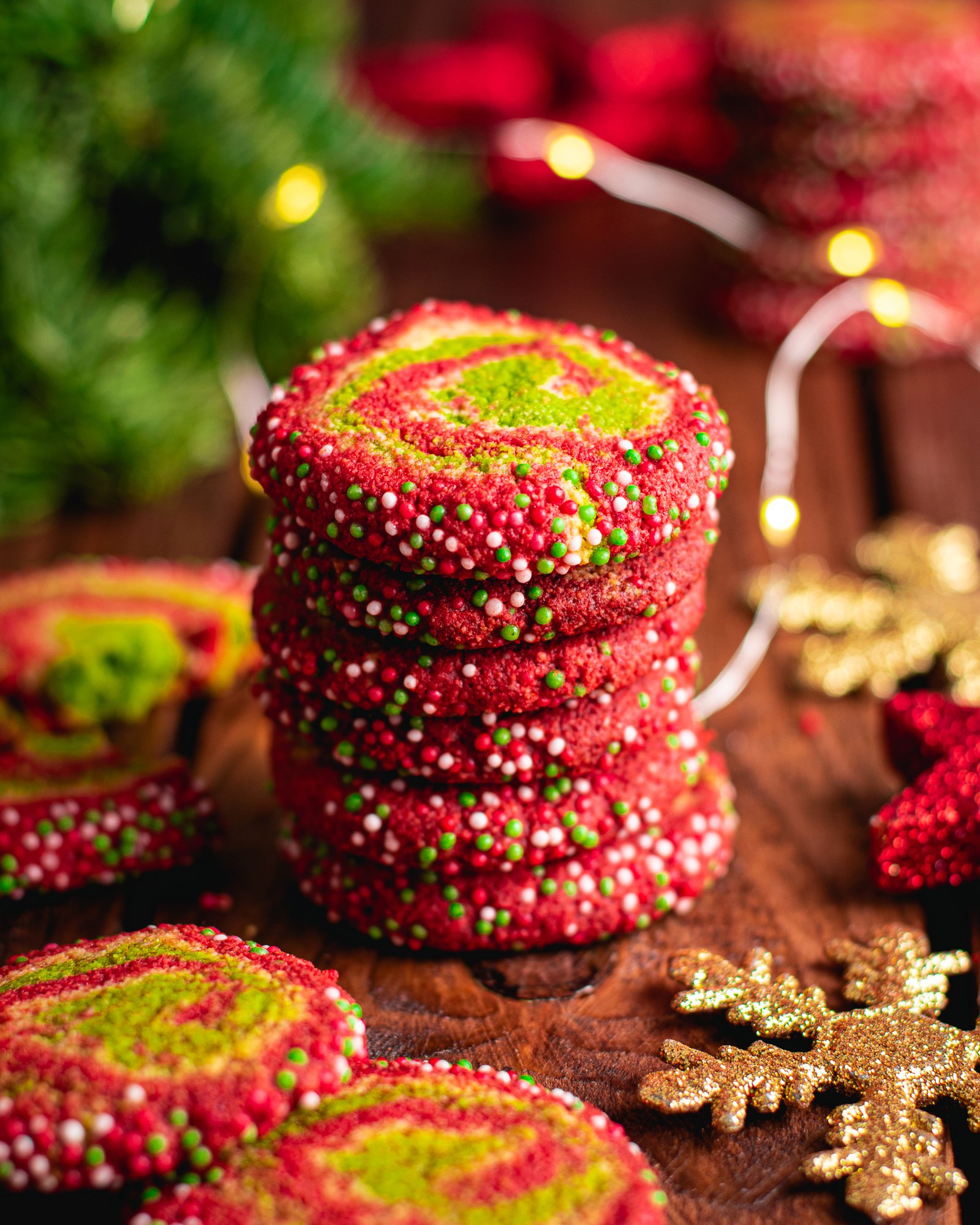 suikervrije kerst pinwheel koekjes